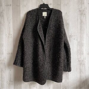 Joie alpaca wool cardigan size medium oversized chunky open front faux trim